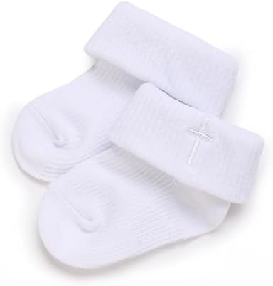 White Crossed Baptism Shoes for Babies