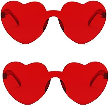 2Pcs Heart Shaped Sunglasses for Valentines Day