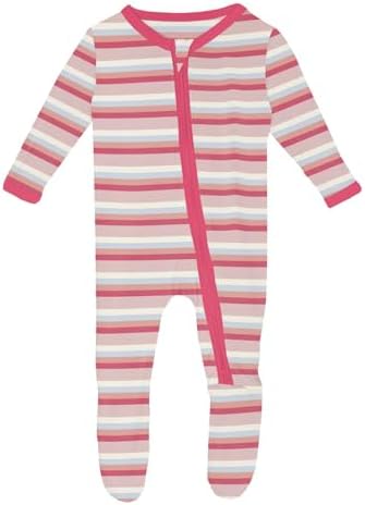 KicKee Pants Print Footies with Zipper