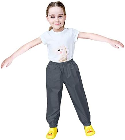 RNTOP Kids Waterproof Toddler Rain Pants Black 3-4