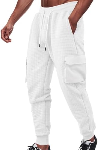 Durable Waffle Weight sweatpants with drawstring Elastic waist for Men