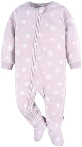 Gerber Baby Girls Toddler Loose Fit Flame Resistant Fleece Footed Pajamas 2-Pack