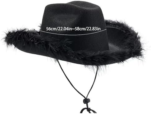Elegant Cowboy Hat with Feathers for Adults