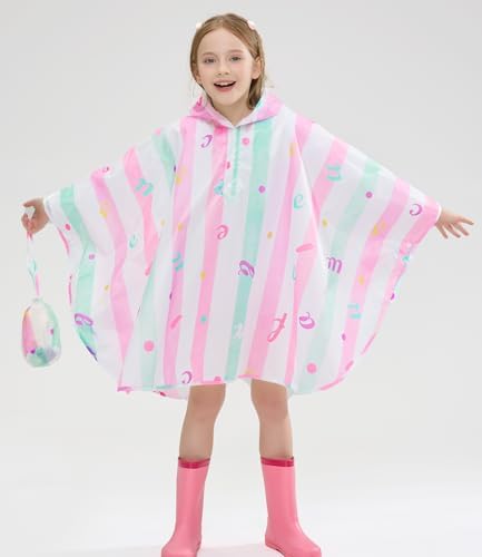WAWSAM Lightweight Toddler Raincloth Waterproof Windproof with Ice Cream Design