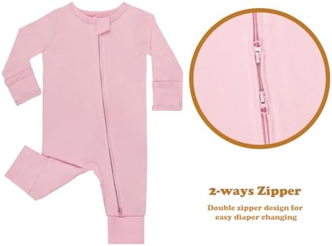 GUISBYFootless Pajamas for Babies with Soft Cotton and Zippers