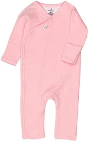 HonestCompany Baby Organic Cotton Matelasse Kimono Coverall Gray Heather 18 Months
