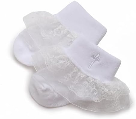 White Crossed Baptism Shoes for Babies