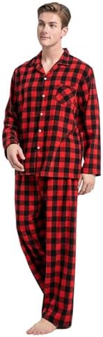 Umeyda Christmas Pajama Matching Set Plaid Sleepwear for Adults Kids