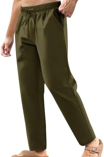 Product Name WENKOMG1 Mens Cotton Linen Pants