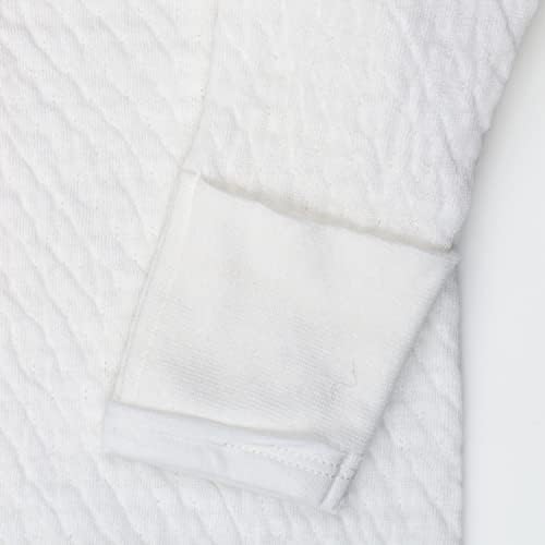 HonestBaby Organic Cotton Matelasse Kimono Coverall Bright White 0-3 Months