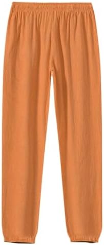 WENKOMG1 Ankle-Length Cotton Linen Pants