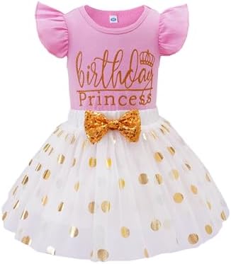 LYSMuch Princess Birthday Outfit Vest Skirt Set for Toddler Girls