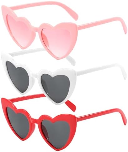 YKYOBFA Heart Sunglasses Set - 3PCS