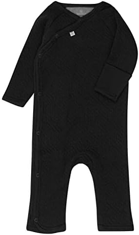 HonestBaby Organic Cotton Quilted Kimono Coverall Black 6-9 Months