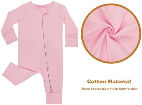 GUISBYFootless Pajamas for Babies with Soft Cotton and Zippers