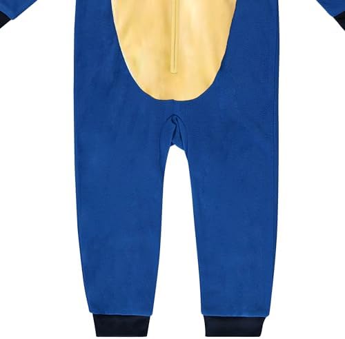 Sonic The Hedgehog Boys Kids Pajama Onesie - Long Sleeve Zip Up Hooded Sleep Robe