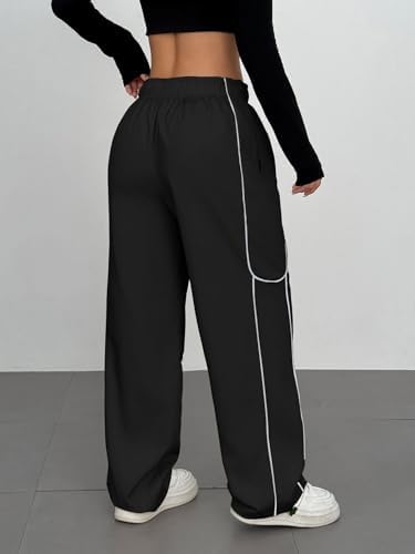ZAFUL Womens Parachute Sweatpants Y2K Design with Pockets Unique Streetwear for Women