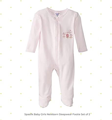 Spasilk Baby Girls 100 Cotton Newborn Sleepwear Footie Set