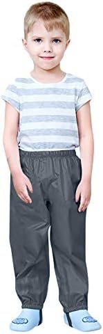 RNTOP Kids Waterproof Toddler Rain Pants Black 3-4