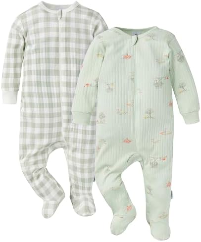 Gerber Unisex Baby 2-pack 2-way Zip Textured Sleep N Play