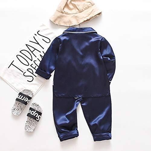 Pajama Set for Baby Boy Girl Button-Up Silk Nightwear
