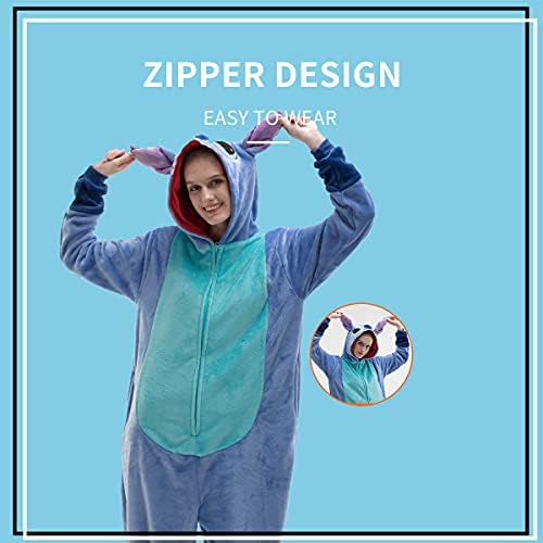 COSUSKET Halloween Flannel Onesie Pajamas for Men Women Animal Animal Costume