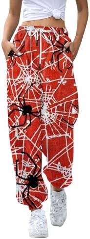 Cozy Trendy Baggy Joggers for Women - Petite Lightweight with Pockets Skeleton Print