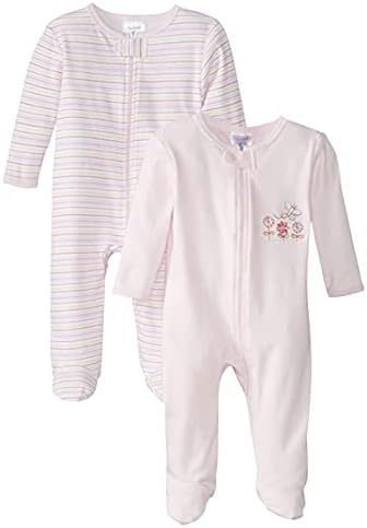 Spasilk Baby Girls 100 Cotton Newborn Sleepwear Footie Set