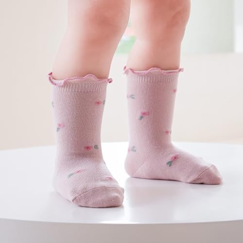 Floral Princess Socks for Babies Soft Stretchy and Cute