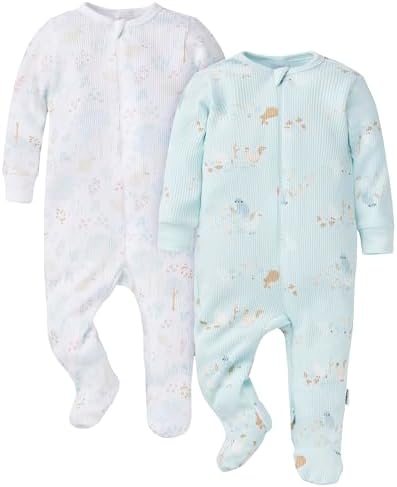Gerber 2-Pack 2-Way Zip Thermal Footed Sleep N Play