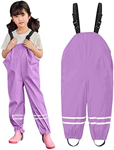 Rain Dungarees Unisex Toddler - Waterproof Windproof Hooded Suspension
