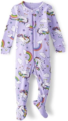 The Childrens Place Baby Girl Unicorn Snug Fit Cotton Pajamas