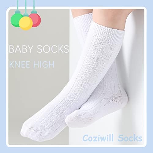 Coziwill Baby Knee High Socks 0-12 Months 3 Pairs