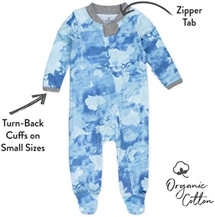 HonestBaby Organic Cotton Sleep Play Footie for Baby Boys