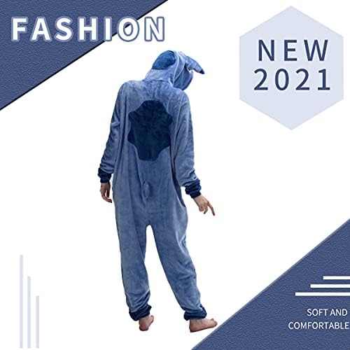 COSUSKET Halloween Flannel Onesie Pajamas for Men Women Animal Animal Costume