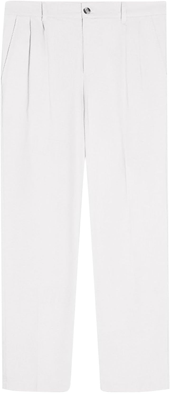 Premium Business Pants Cotton Linenstraight leg lightweight breathable summer formal wear