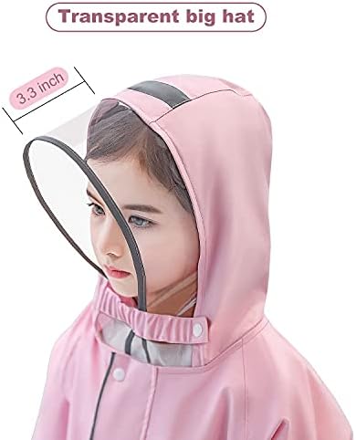 Kids Rain Jacket with Reflective Strips and Double Button Design
