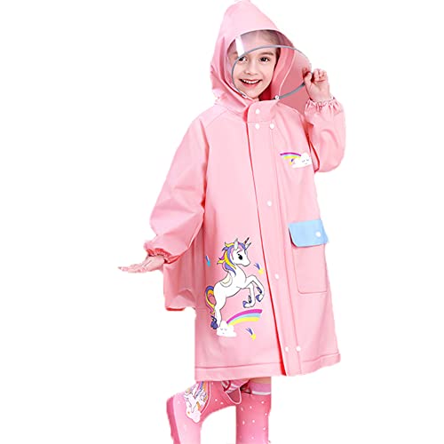 Fewlby Kids Waterproof Raincoat Cartoon Toddler Rainwear