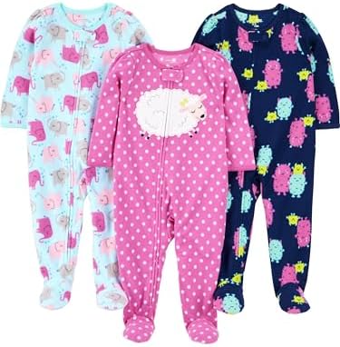 Simple Joys by Carters 3-Pack Flame Resistant Pajamas for Baby Girls
