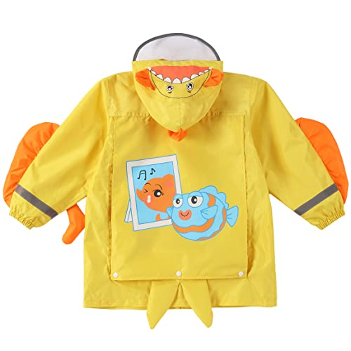 Fewlby Toddler Rain Jacket Cartoon Print