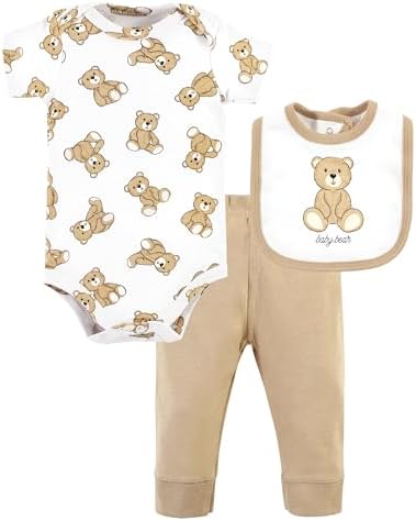 Hudson Baby ConvertibleUNIsize Cotton Bodysuit Pant Bib Set