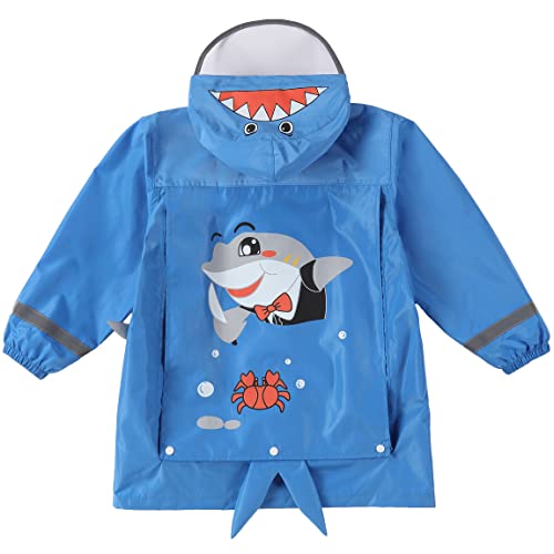 Fewlby Cute Cartoon Toddler Rain Jacket 4-6 Years M Size