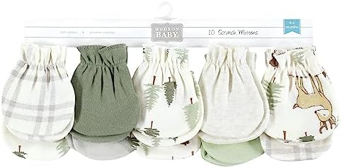 Hudson Baby Unisex Cotton Scratch Mittens Set