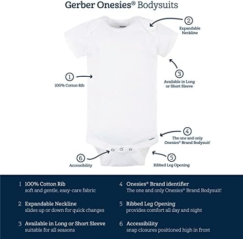 Gerber Baby 8-Pack Short Sleeve Onesies Bodysuits