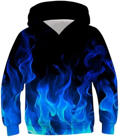 TUONROAD Boys Girls 3D Printed Lightweight Pullover Hoodie