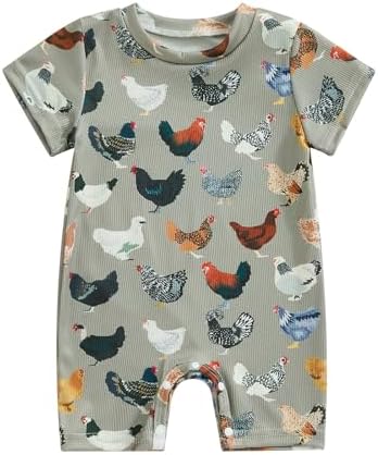 SAYOO Cow Print Baby Romper Western Farm Clothes for Toddler and Kids