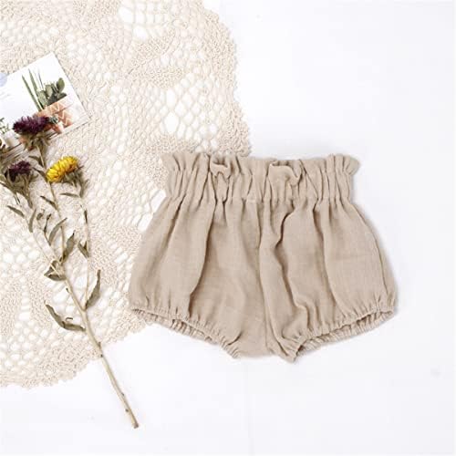 Cute Charts for Baby Girls - Elastic Waist Cotton Linen Blend Shorts