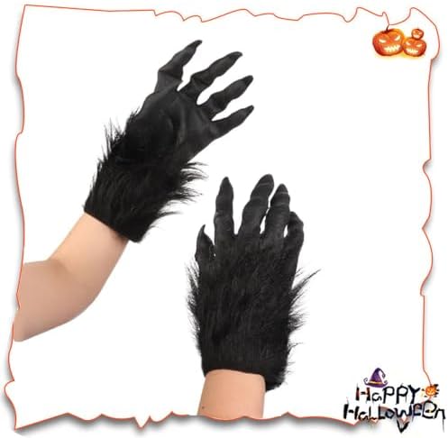 Scary Halloween Werewolf Gloves The Perfect Cosplay glove for Furry Friends