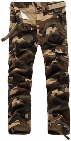 Slim Fit Camouflage Cargo Pants for Men - Functional Utility Pants