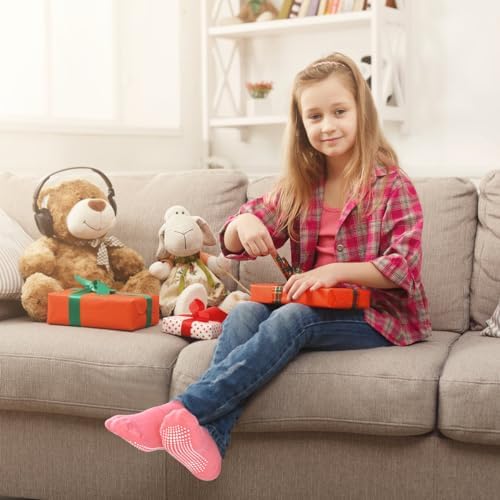 SkiBeaut Anti-Slip Crew Socks for Toddlers Girls